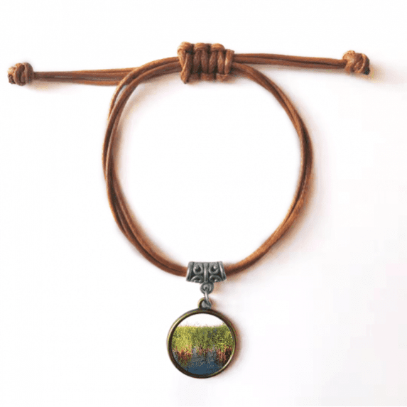 field bracelet leather hide wristband brown jewelry