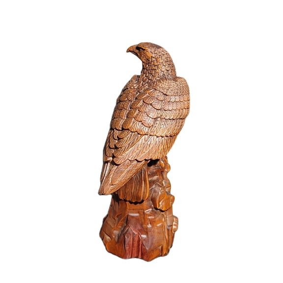 fierce hawk statue eagle bird Animal figurines sculpture chinese wood carving