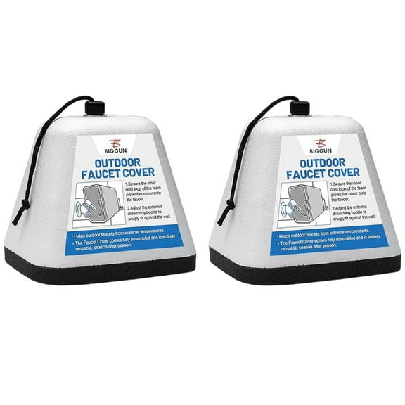 figatia 2 Pieces Outdoor Faucet Cover Faucet Cover Easy to Install Foam Spigot Freeze Protection Reusable for Wall Taps Patio Faucets