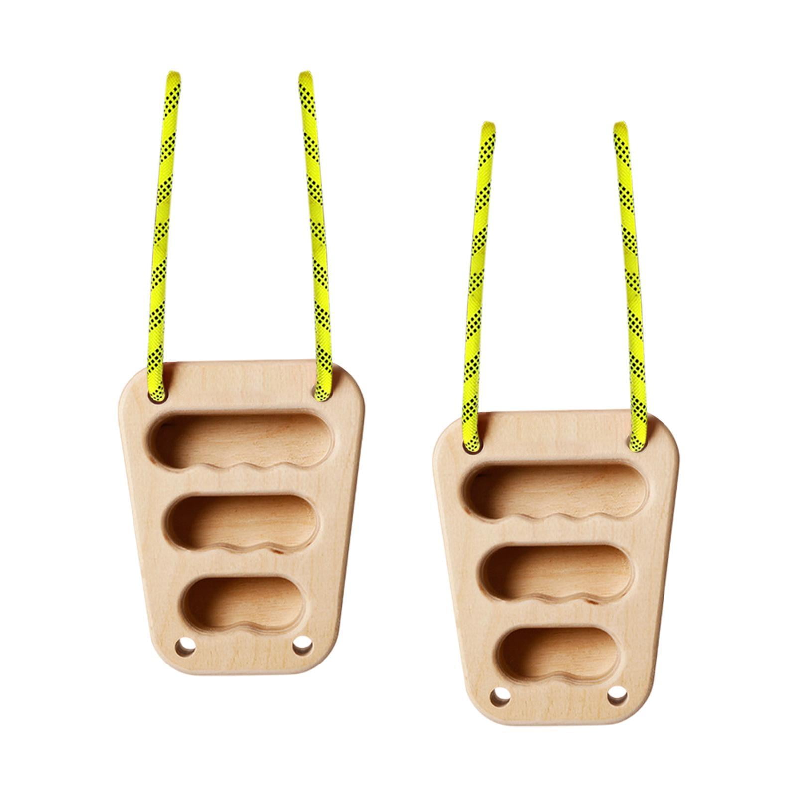 figatia 2 Pieces Wooden Rock Climbing Holds for Climbers Upper Body Workouts Training Board for Doorway Athletes