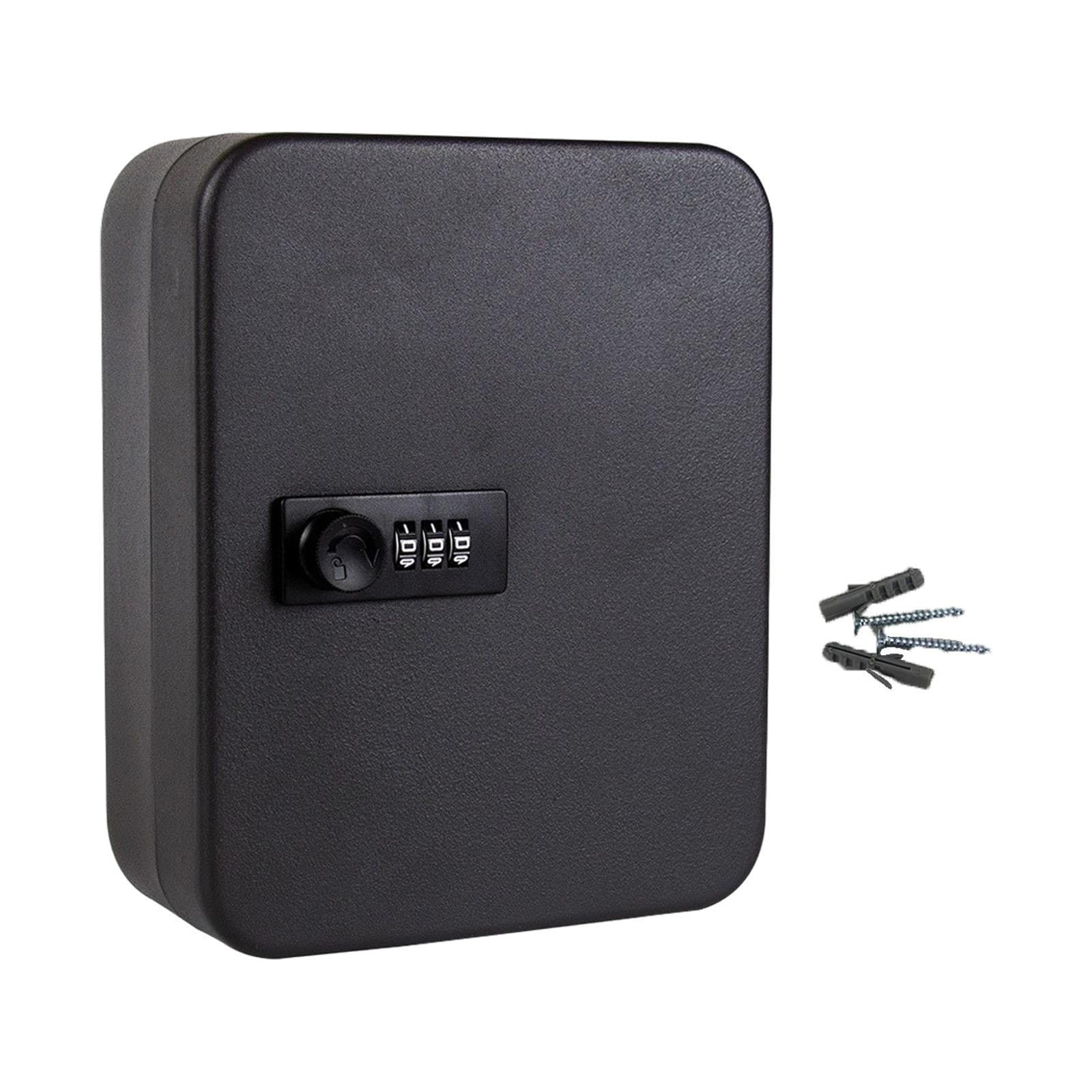 Black Heavy-Duty Steel Wall-Mounted Key Cabinet with Combination Lock