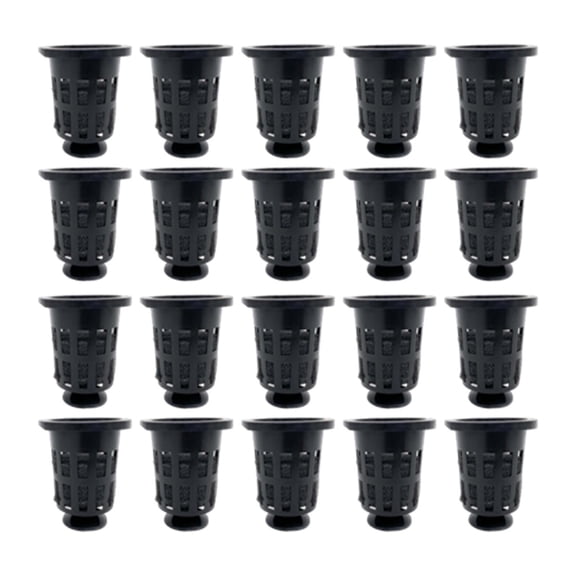 figatia 20 Pieces Hydroponic Planting Mesh Net Pots Slotted Mesh Net Indoor Outdoor Plant Nursery Basket Compact Growing Round Small