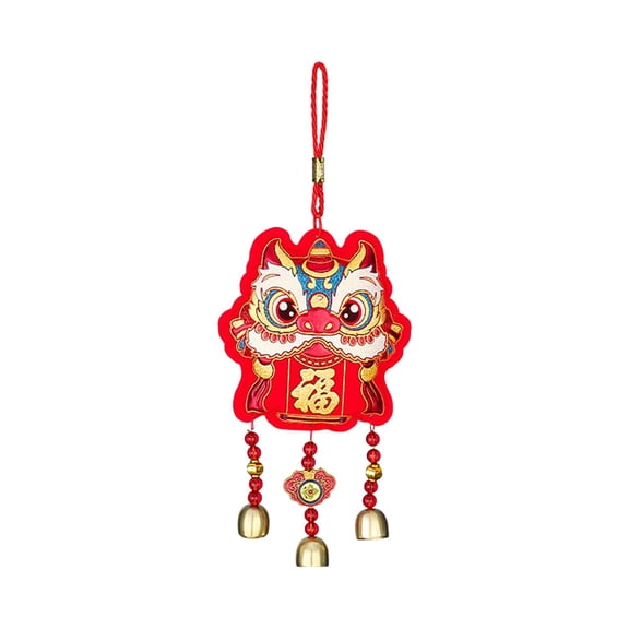 figatia 2024 Chinese New Year Decorations Pendant,Hanging,Fengshui with Bells Wind Chimes Spring Festival Decor for Party Favors Home 15.5cmx36cm