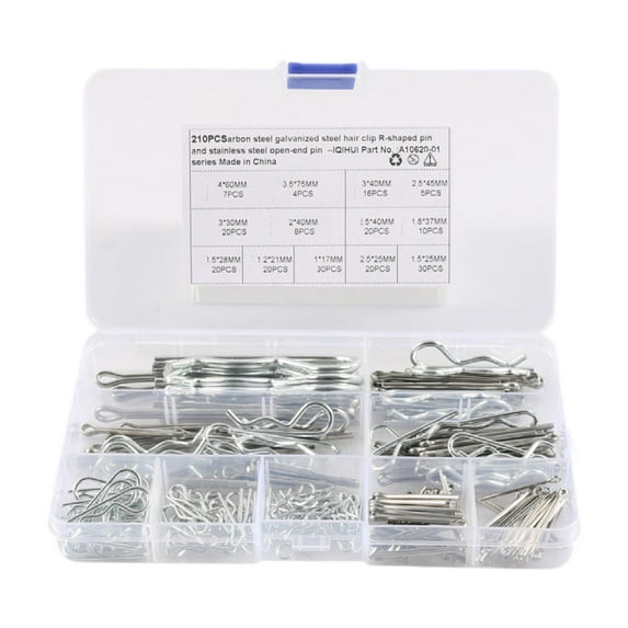 figatia 210Pcs Cotter Pin R Clips Hairpin Pins Clips Hardware Pins for ...