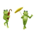 thumbnail image 1 of figatia 2Pcs Garden Frog Statues Flower Pot Hugger Figurines Collection Desktop Planter Pot Hanger Miniature Sculptures for Yard Pond, 1 of 5