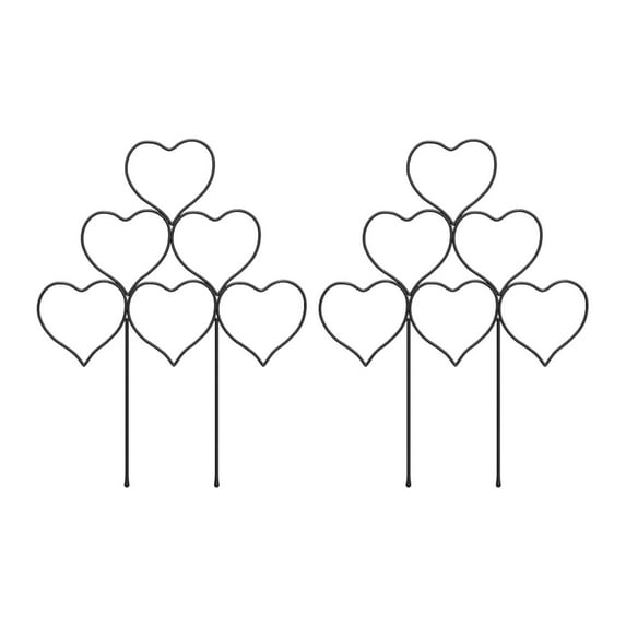 figatia 2x Plant Trellis Garden Trellis Decorative Heart Shape Metal for Climbing Plants Plant Support for Clematis Potted Plants Ivy Black