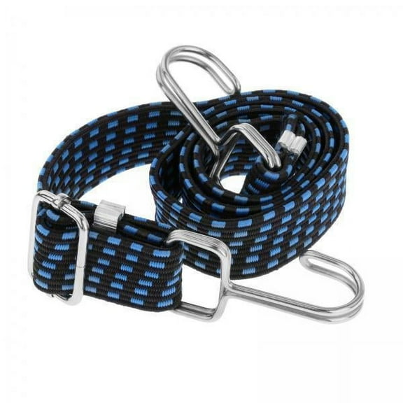 figatia 2xHeavy Duty Elastic BUNGEE CORD Travel Luggage Strap with Hooks Blue 2m 2 Pcs
