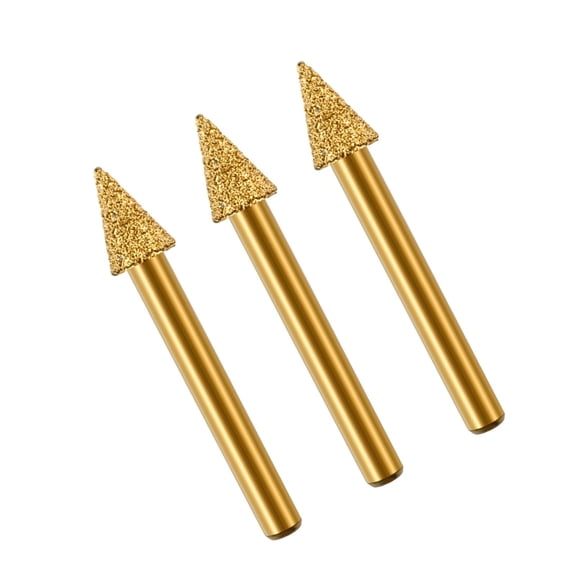 figatia 3 Pieces Grinding Wheels Bit ,Grinding Mounted Point Cone Shape,Drill Attachment Diamond Grinding Burr Drill Bit for Grinding 10mm