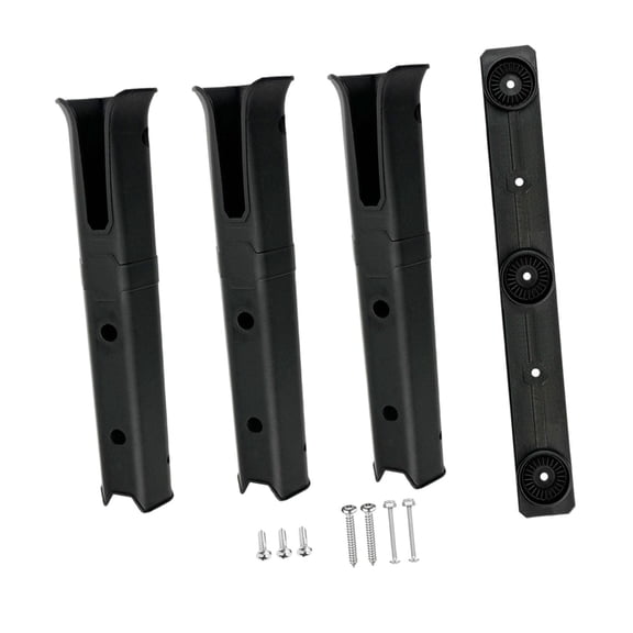 figatia 3 Tube Rod Holder with Mounting Screws ,Side Mount,Portable, 3 Rack Fishing Rod Holder,Adjustable for Kayak Trailer Boat black