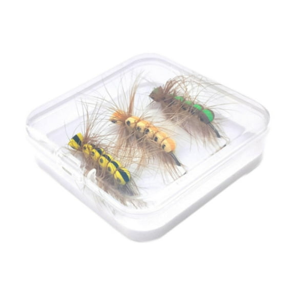 figatia 3x Fly Fishing Lures Portable Fly Fishing Baits for Perch Sunfish Trout Bass