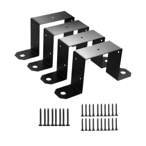 figatia 4 Pieces Fence Post Mounting Brackets Deck Stake Support Easy to Install Versatile Hardware 3.5 x 3.5 Inches Wood Post Holder