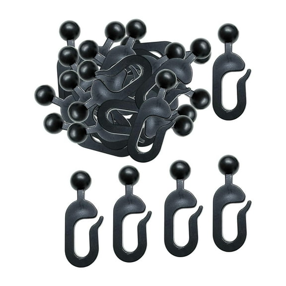 figatia 56 Pieces Hooks for Gazebo Curtains Canopy Curtain Kit Professional Outdoor Sturdy Multipurpose Use Black Curtain Track Hooks