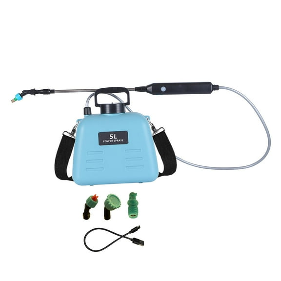 figatia 5L Sprayer USB Telescopic Rod Multipurpose with 3 Nozzles for Household Cleaning and Pet Bathing Blue