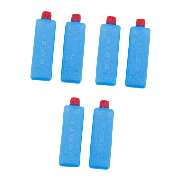 figatia 6 Pieces Ice Blocks Cooling Ice Packs for Food Drink Cooling PETG Refreezable Reusable Blue for Hiking Travel Home BBQ Picnic