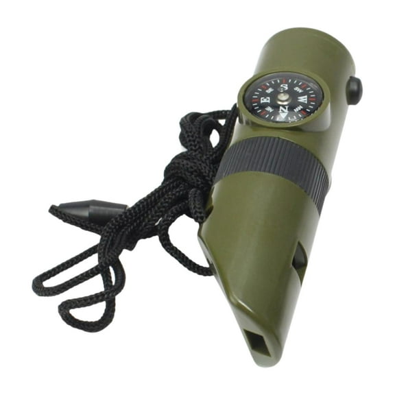 figatia 7 in 1 Camping Survival Whistle Compass Flashlight Lightweight Portable Thermometer for Hiking Exploration Kayaking