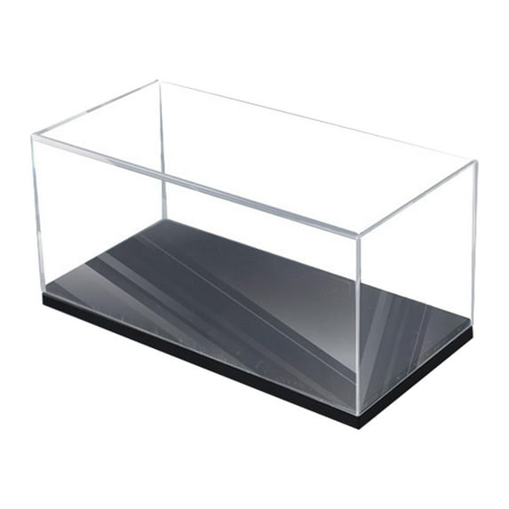 figatia Acrylic Display Case Storage for Collectibles Small Toys Mini Action Figures Black Base