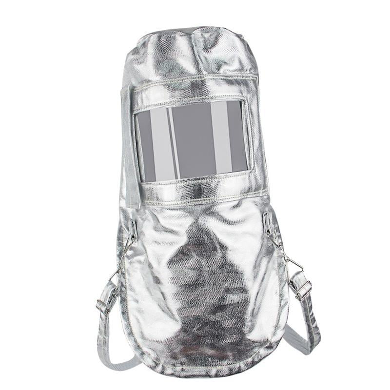 figatia Aluminum Foil Heat Cover Fire Resistant Face Hood with Transparent Screen Welder Face Cover for Factories Metal Manufacturing