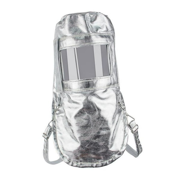 figatia Aluminum Foil Heat Cover Fire Resistant Face Hood with Transparent Screen Welder Face Cover for Factories Metal Manufacturing