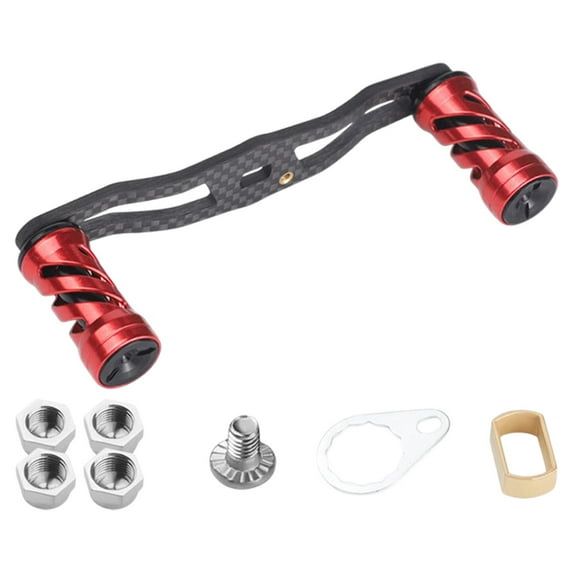 figatia Baitcasting Reel Replacement Part Fishing Reel Handle Fishing Tackle Saltwater Freshwater Fishing Reel Accessory Power Handle red