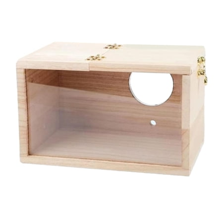 figatia Bird Nest Box Parakeet with Clear Window, Hanging House Mating Box Bird Nest House for Lovebirds Cockatiel Budgie 12cmx12cmx19.5cm