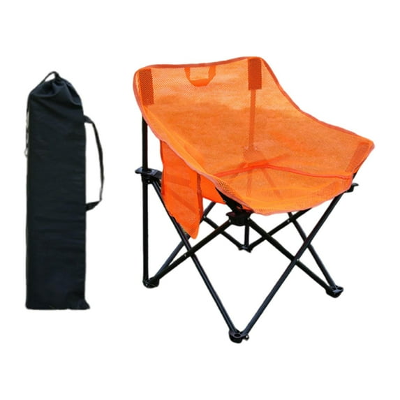 figatia Camping Chair Folding Chair Breathable Outdoor Furniture Stable with Storage Bag for Adults for Travel BBQ Garden Backpacking Orange
