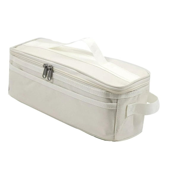 figatia Camping Cooker Storage Bag Picnic Utensils Organizer Large Capacity Portable Tool Bag Grill Carrying Bag for Picnic Traveling white