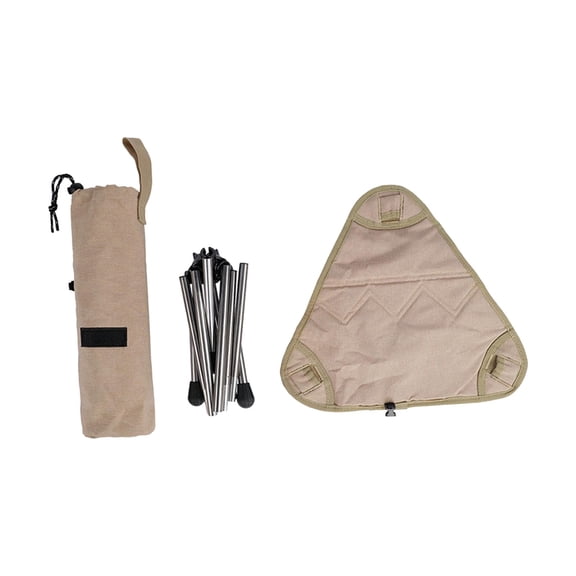 figatia Camping Stool Fishing Stool Heavy Duty Backpacking Stool Portable Folding Stool Small Foldable Chair for Beach Travel Concert Khaki