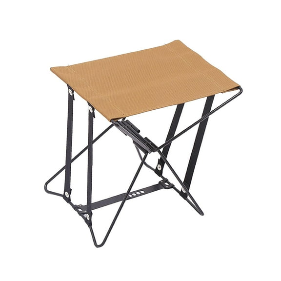 figatia Camping Stool Portable Folding Stool under Desk Footstool Compact Saddle Chair Foldable Footstool for BBQ Garden Concert Lawn Khaki