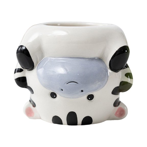 figatia Ceramic Animal Planter for Home Decor , Zebra 10x9x8.3cm