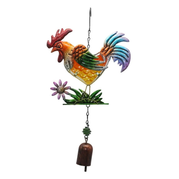 figatia Chicken Wind Chimes Garden Decor Decorative Ornament Metal Windchimes Yard Decoration for Outside Patio Outdoor Shop Entrance Bell Type