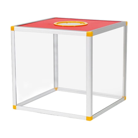 figatia Clear Box Voting Box Comment Box Storage Ticket Box Raffle Case Square Raffle Ball Game Box for Voting 20x20x20cm