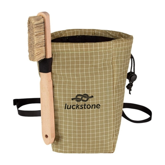 figatia Climbing Chalk Bag Storage Bag Multifunctional Premium Gift Gym Chalk Bag Gym Pouch for Bouldering Outdoor Hiking Backpacking Golden Sand