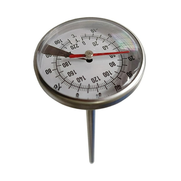 figatia Coffee Kettle Thermometer Stainless Steel Probe Thermometer Gauge Dial Thermometer for Boiler for BBQ Milk Coffee Thermometer