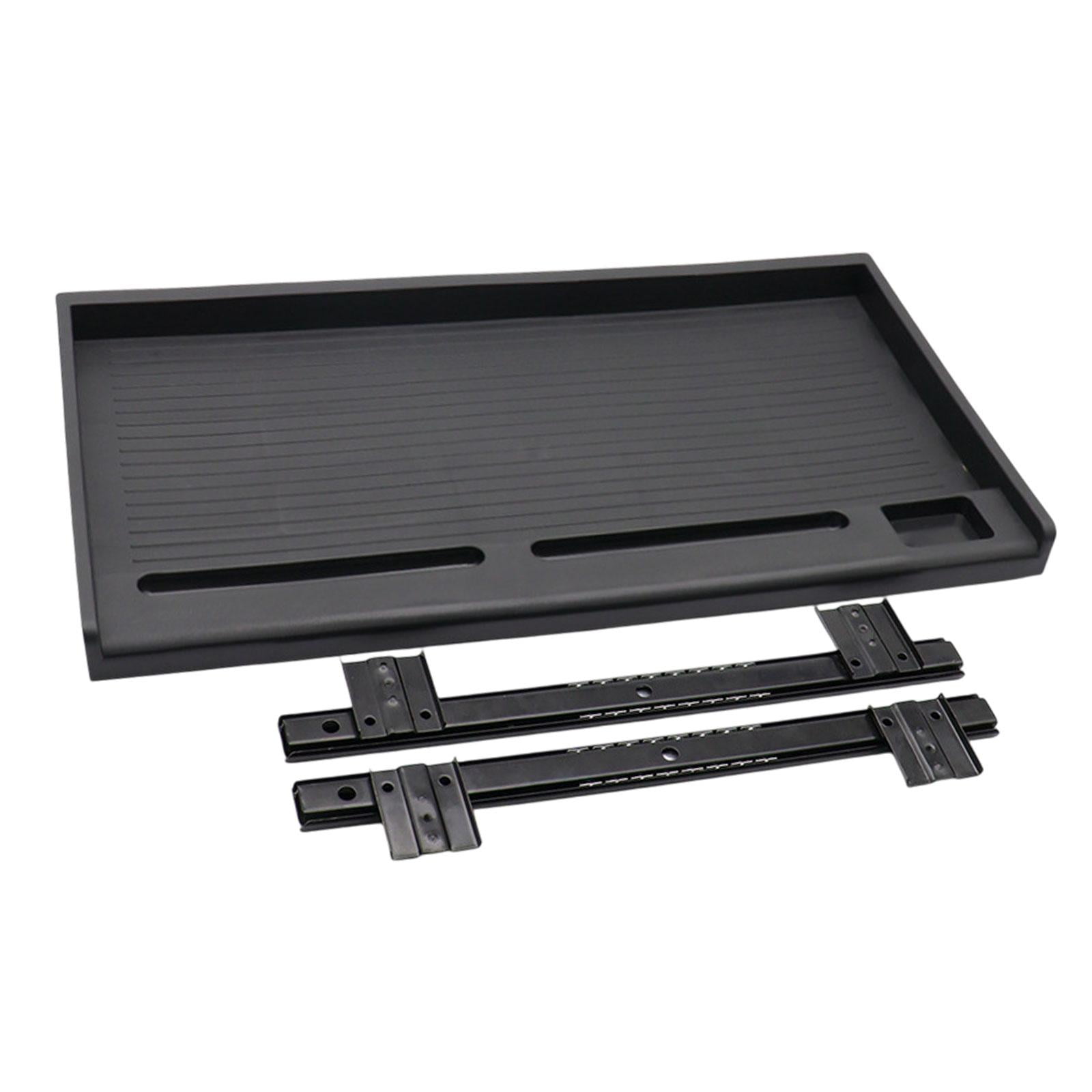 figatia under Desk PC Keyboard Drawer Tray Desktop Extender Replacement Saving Space Push and Pull Smooth 51.5x27cm Keyboard Organizer Black 27mm W Rail