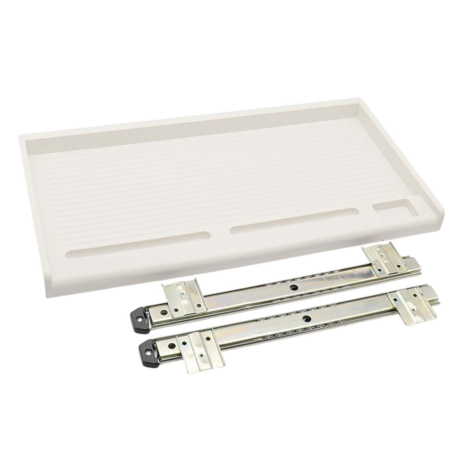 figatia under Desk PC Keyboard Drawer Tray Desktop Extender Replacement Saving Space Push and Pull Smooth 51.5x27cm Keyboard Organizer White 35mm W Rail