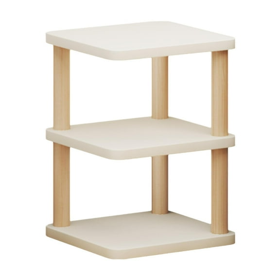 figatia Desktop Corner Stand 3 Tier Corner Shelf Wooden NightStand Storage Rack, Organizer for Household Kitchen Entryway Small Space