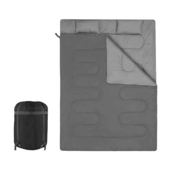figatia Double Sleeping Bag Equipment 2 Person Cover Detachable Versatile Backpacking Quilt Warm Camping Sleep Bag for Mountaineering Grey