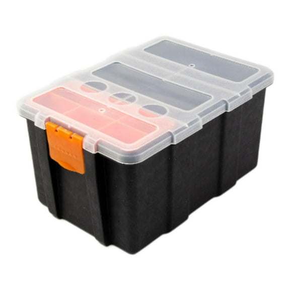 figatia Electronic Components Box Hardware Organizer Tool Box Multi Layer Removable Compartment Organizer Case for Home Storage Bolts 13.5 x 20 x 12 cm