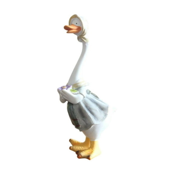figatia Farm Duck Statue Garden Decorative Sculpture Creative Artificial Birthday Gift Animal Figurine Lawn Ornament for Yard Balcony Female