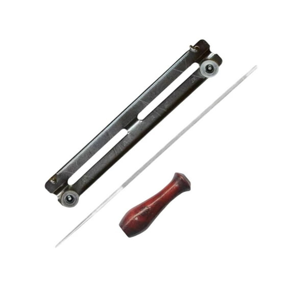 figatia File Kit Accessories with Wooden Handle Other with Support Bracket Metal Chain Sharpening Tool Set 4.8 mm File
