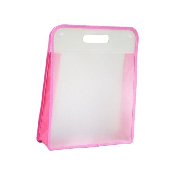 figatia File Portfolio Bag Clear Document Holder Waterproof File Organizer Portable for School Classroom Office Projects Home Pink