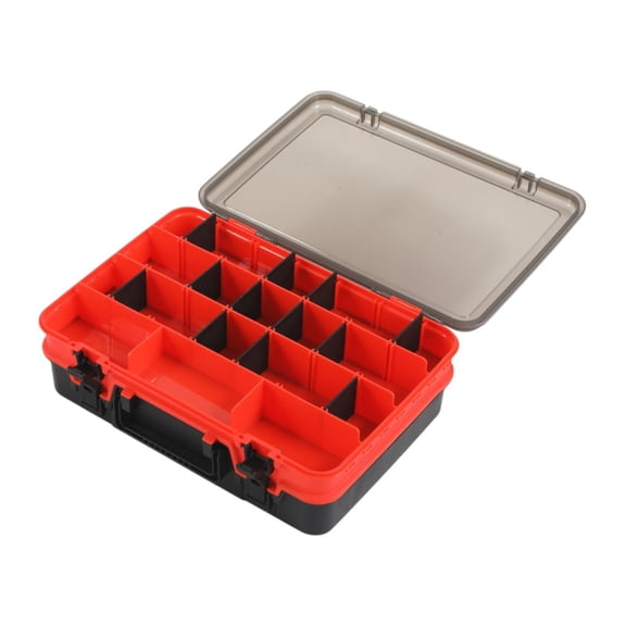 figatia Fishing Tackle Box Compact Squid Jig Hooks Box Double Layer Tackle Organizer Orange