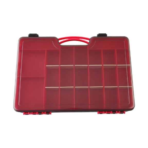 figatia Fishing Tackle Box Fishing Supplies Portable Thicken with Removable Dividers Red