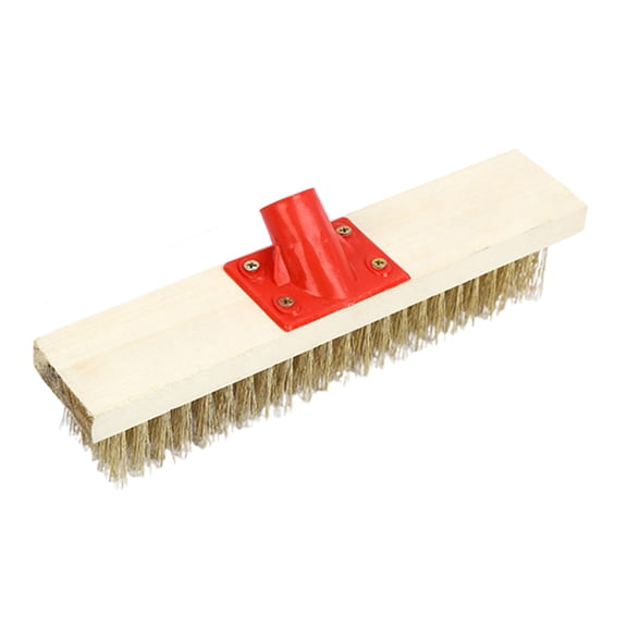 figatia Floor Brush Head Stainless Steel Wire Brush Scrub Brush Head for Wooden Decks Concrete Floor Shower Outyard Garage 30cm