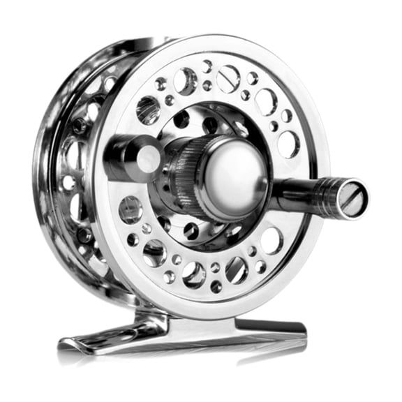 figatia Fly Fishing Wheel Labor Saving Fishing Tool Mini Portable Right Left Hand Interchangeable Fly Wheel for Freshwater/ Saltwater