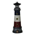 thumbnail image 1 of figatia Garden Solar Lighthouse Statue Lamp 360 Degree Rotating Light Yard Patio Sculpture Height 37.5cm for Tree Stumps Multipurpose Black Top, 1 of 8