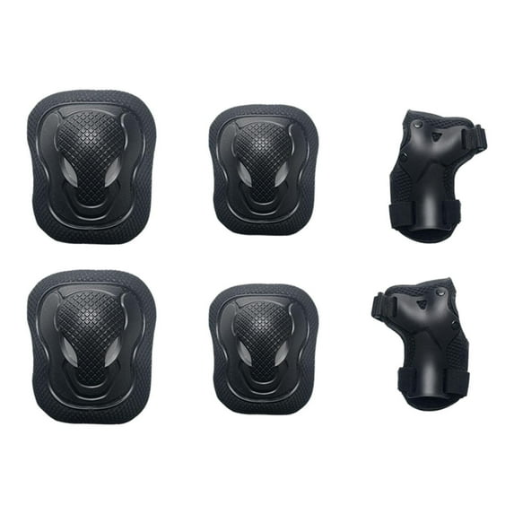 figatia Hand Elbow Knee Pads Kids Adults Skating Adjustable Outdoor Sports Breathable Lightweight Cycling Guards Gear Set Black