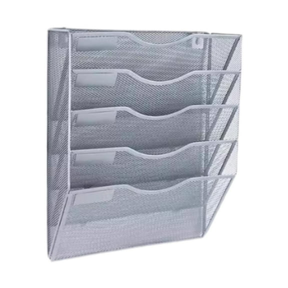figatia Hanging File Holder Rack Mail Organizer Mesh Structure Sturdy Simple 5 Layers Folder Organization for files Document ,