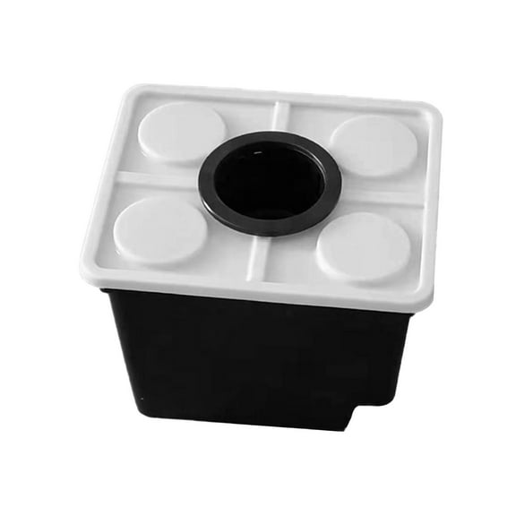 figatia Hydroponic Bucket Growth Planter Lightweight Wear Resistant Container Plant Bucket Deep Water Culture for Plants Fruit Indoor black with1 hole lid