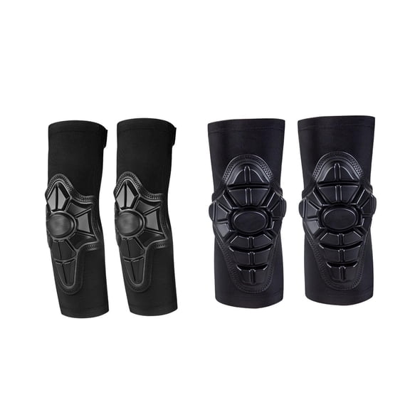 figatia Kids Knee Pad Elbow Pads Guards Protection Breathable Protective Gear Set Sleeve Pads for Girls Boys Child Riding Sports Ski L Black